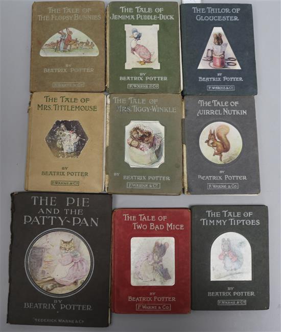 A group of Beatrix Potter books